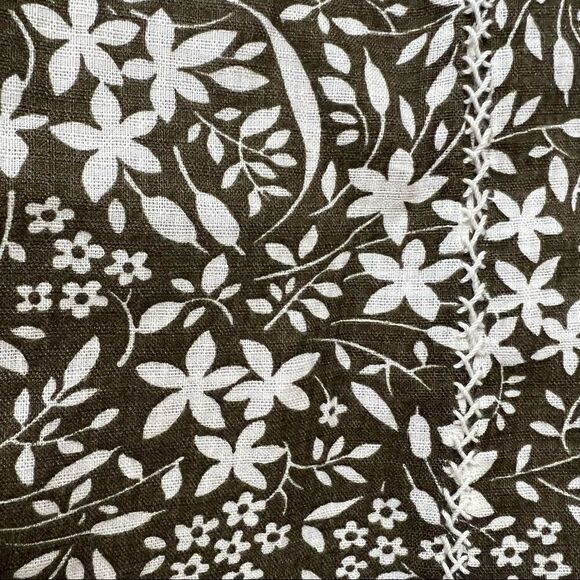 Eddie Bauer Linen blend brown flowered skirt. Size 14 - Picture 6 of 6